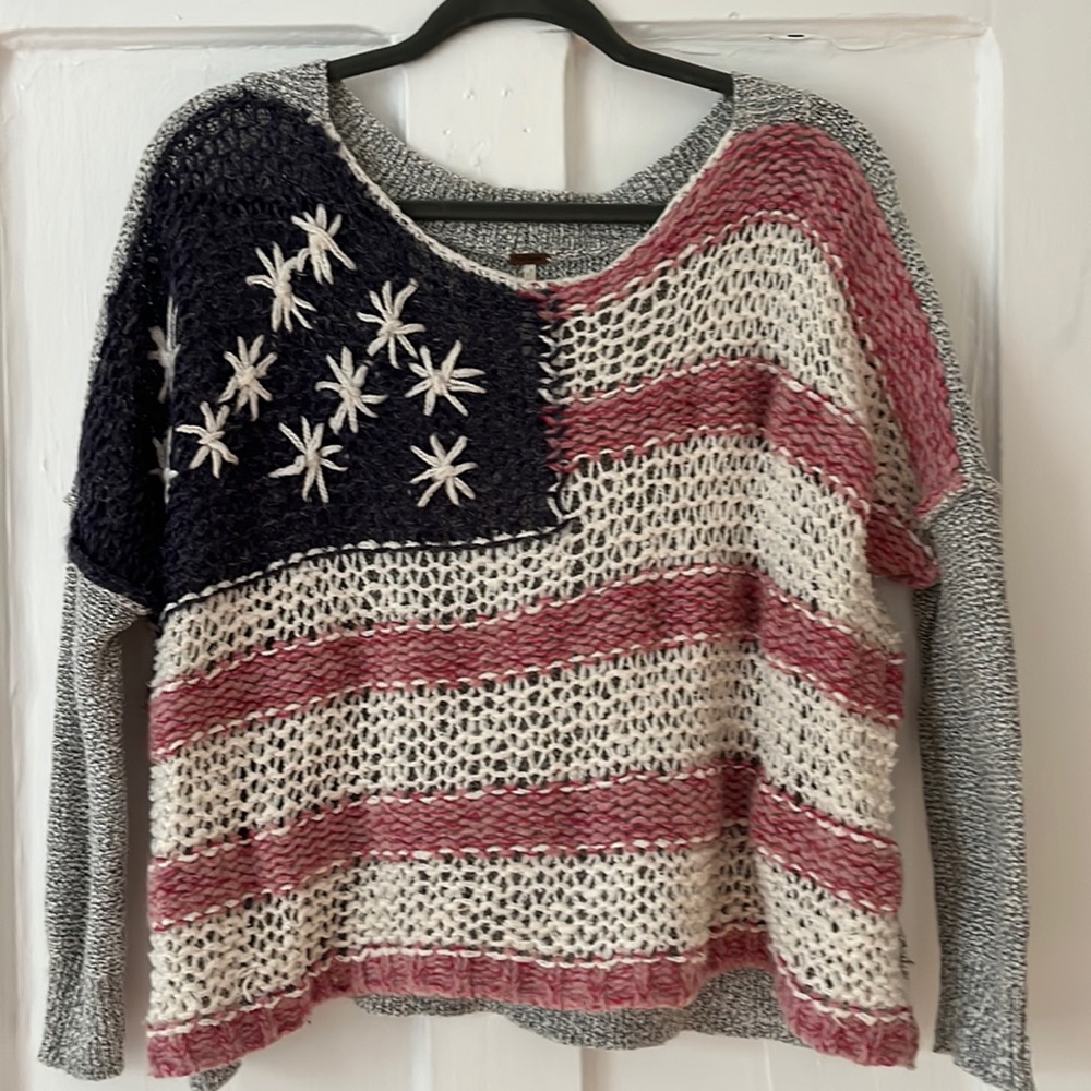FREE PEOPLE USA Flag wool blend sweater - Picture 3 of 9